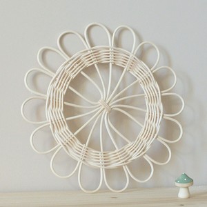 Round Flower Shaped Modern Style Rattan <b>Wicker</b> <b>Wall</b> Decoration Seagrass Plate Basket Home Decor - Product Image 1