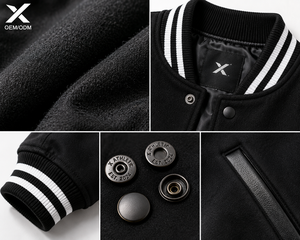 Veste bomber varsity pour homme X Sports City, col rabattu, fabriquée au Pakistan, OEM/ODM, vente chaude, designs tendance, style décontracté - Product Image 5