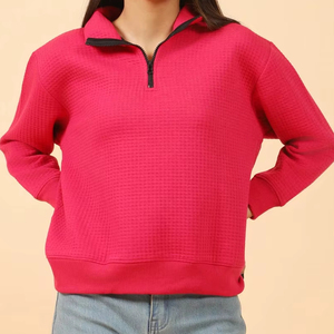 Sudadera Deportiva de Secado Rápido con Media Cremallera para Mujer, para Correr, Entrenamiento, Gimnasio, Fitness, Manga Larga - Product Image 1