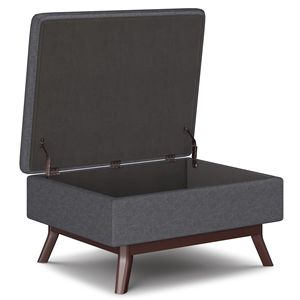 Owen Slate Grey Coffee Table <b>Storage</b> Ottoman Stylish <b>Stools</b> & Ottomans - Product Image 5