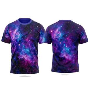 T-shirt décontracté en tricot à sublimation graphique personnalisée 180g, tissu 100% polyester, confortable pour un usage quotidien, séchage rapide, respirant - Product Image 1