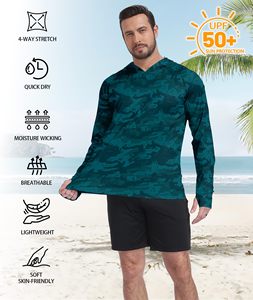 Camisetas de Pesca Antibacterianas de Poliéster y Camisetas con Capucha UPF 50+ de Alto Rendimiento, Ligeras y con Protección Solar - Product Image 3
