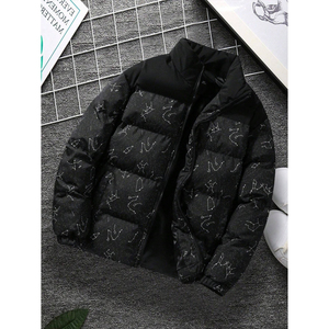 Blouson matelassé slim fit personnalisé pour homme, nouveau design, noir uni, tissu 100 grammes, pour l'hiver, prix de gros, prix avantageux - Product Image 2
