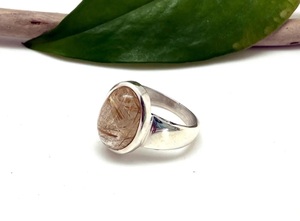 Anillo Hecho a Mano de Plata de Ley 925 con Cuarzo Rutilado Dorado Natural, Elegante Joya con Piedra Preciosa, Regalo para Ella - Product Image 6