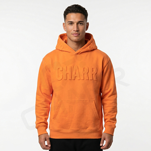 2026 Streetwear High Quality Heavy Weight <b>3D</b> Embossed <b>Hoodies</b> Custom logo Unisex Oversized Drop Shoulder Hoodie for Men - Product Image 4