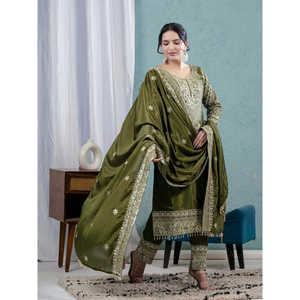 Beautiful <b>Indian</b> & <b>Pakistani</b> <b>Clothing</b> Top Dupatta Embroidery Coding Sequence Work - Product Image 3