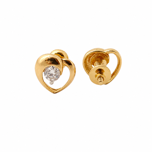 Pendientes de Diamantes en Forma de Corazón de Oro Rosa de 18K para Mujer, Acabado Pulido, Románticos, para Fiestas, Bodas, Uso Diario, Regalo, Joyería - Product Image 3