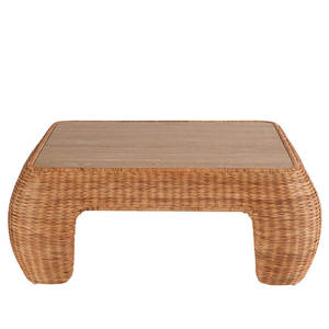 Mesa de centro con acento superior de madera maciza para sala de estar Muebles elegantes - Product Image 5