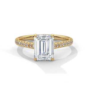 Anillo de compromiso de plata con diamante de laboratorio talla esmeralda, claridad VVS VS, para mujer, regalo de fiesta y cumpleaños - Product Image 4