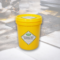 Kit anti-déversement universel 30L avec seau |   Kit de contrôle des déversements industriels pour l'huile, l'eau et les produits chimiques absorbants