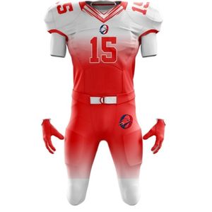 Red & White American Football Uniform Custom Football Jersey <b>Pants</b> Set Quick Dry Athletic Team Apparel OEM Supplier - Product Image 3