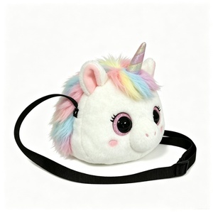 Sac à bandoulière licorne personnalisé avec paillettes, sac fourre-tout en peluche pour enfants, sac bandoulière licorne en peluche, sac à main licorne arc-en-ciel mignon en peluche - Product Image 3