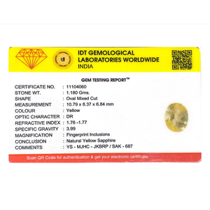 Handcrafted 5.9 Carat Oval Cut Yellow Sapphire Loose Gemstone for Fine Jewelry - Product Image 4
