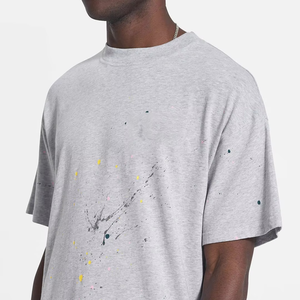 เสื้อยืดคอตตอนสีดำพิมพ์ลายโลโก้ตามสั่งขายส่ง เสื้อยืดดีไซน์เนอร์ทรงโอเวอร์ไซส์สำหรับผู้ชาย เสื้อยืดคอตตอน 100% - Product Image 6