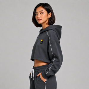Nueva Llegada, Sudadera Corta para Mujer, con Logotipo Personalizado, de Felpa de Algodón Suave, Transpirable y Cómoda, Sudadera Corta Estilo Urbano - Product Image 3