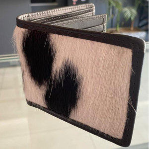 Portefeuille en cuir de vachette de style luxueux pour homme, portefeuille en cuir à poils, fait main, fin, pliable, durable, en cuir véritable - Product Image 6