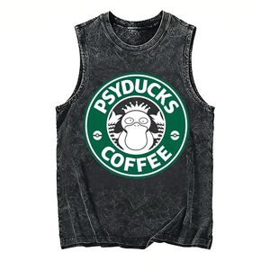 Débardeur Homme Vintage Délavé pour la Gym, T-shirt sans Manches Été 2026, Imprimé Ramen, Streetwear Décontracté Ample - Product Image 1