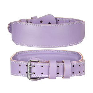 Cinturón de Piel Morado para Levantamiento de Pesas, Ajustable, con Soporte Lumbar y Hebilla Metálica para Powerlifting y Gimnasio - Product Image 1
