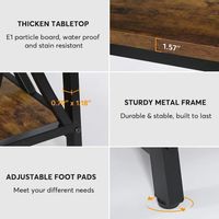 Table console à 2 niveaux en bois d'acacia massif naturel avec cadre circulaire en métal noir pour le salon, l'entrée, les meubles