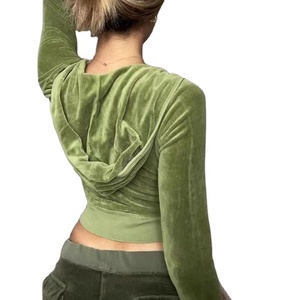 2025 Spring Custom Design Logo Diamond <b>Velvet</b> <b>Jacket</b> and Sweatpants Velour 2 Piece Set Lady Tracksuit - Product Image 2