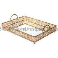 Vente en gros de table de Noël élégant, fait main, sur mesure, avec dessus de table moderne et doré, plateau décoratif en métal pour la décoration intérieure - Product Image 2