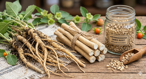 Complément alimentaire à base de racine d'ashwagandha pure biologique Terra Bio Naturals, conçu pour soulager le stress, favoriser l'équilibre énergétique, la santé immunitaire et le bien-être général. - Product Image 4