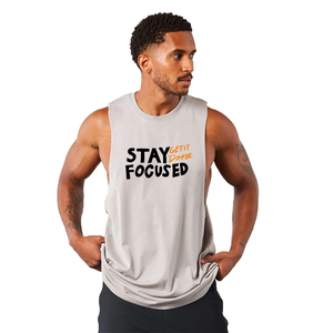 Custom Men's Sleeveless Eco-Friendly Quick Dry Breathable 100% Cotton <b>Sports</b> <b>Tank</b> <b>Top</b> Gym Fitness Athletic Wear - Product Image 5