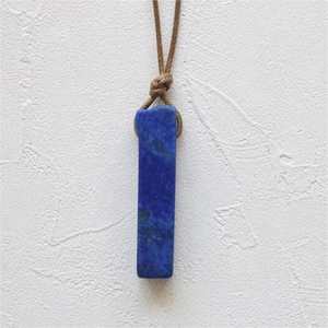 Natural Lapis Lazuli Crystal Pendant Necklace with Adjustable <b>Rope</b> <b>Chain</b> for Men - Product Image 6