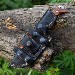 Cuchillo de Caza Premium Tracker Bushcraft, Acero de Damasco, Mango de Madera, Hecho a Mano, Alta Calidad, Pakistán - Product Image 3