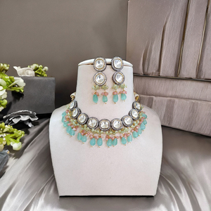 Conjunto de joyería de collar antiguo de tacto dorado antiguo indio con conjunto de gargantilla de pendientes para regalos/conjunto de gargantilla de Bollywood - Product Image 1