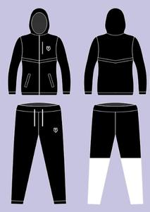 Chándal Reversible con Capucha para Hombre, Talla Grande, Corte Regular, Diseño Personalizado, Ligero, Gris y Negro, Poliéster Elástico - Product Image 2