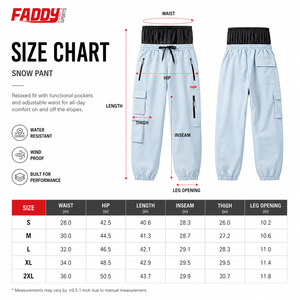 Pantalon de snowboard imperméable ample pour homme et femme, pantalon cargo de ski isolé, vêtements de sport d'hiver pour activités de plein air - Product Image 6
