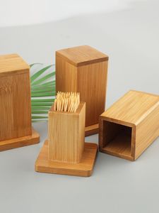 Porte-cure-dents en bois minimaliste, distributeur de rangement compact pour la maison, la cuisine, le bureau, le restaurant, la décoration de table à manger - Product Image 3