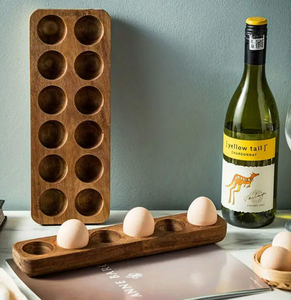 Modern Wooden <b>Egg</b> Storage Box - Multi-Compartment Kitchen Organizer for Fresh <b>Eggs</b> Perfect for Home Cooking Baking - Product Image 3