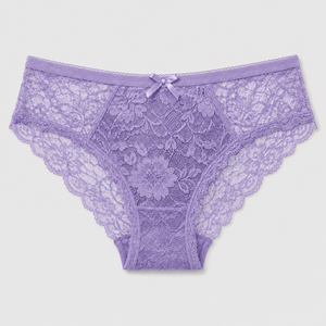 Culottes string taille basse en dentelle pour femmes, motif floral, transparentes, avec nœud à la taille, lingerie douce et respirante, vente en gros personnalisée OEM ODM - Product Image 1