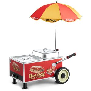 Carrello Elettrico per Cottura a Vapore di Hot Dog in Acciaio Inox da 1200W, Macchina a Vapore Portatile con Temperatura Regolabile 86-203°F per Food Truck - Product Image 1