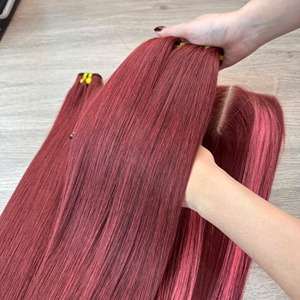 Conjunto de extensiones de cabello Combo 300 gramos 30 pulgadas Doble dibujado y cierre HD encaje Cabello humano vietnamita - Product Image 2