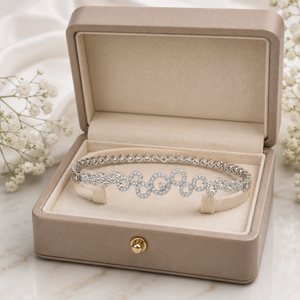 0.90 TCW Natural Diamond <b>Bangle</b> <b>Bracelet</b> | Brilliant Cut IGL Certified | Vintage White Gold Jewelry | Engagement Wedding Gift - Product Image 4