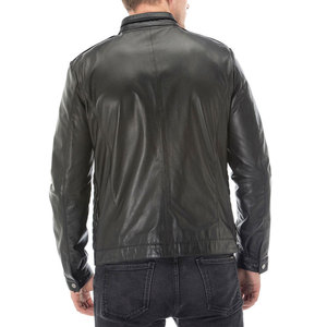 Modern <b>Men</b> Leather <b>Jacket</b> <b>Lightweight</b> Durable Material Comfortable Fit Ideal <b>For</b> Winter Wear Daily Style - Product Image 2