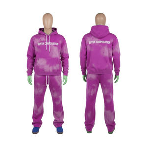 Conjunto de Sudadera con Capucha y Pantalones Jogger Acampanados para Hombre, Diseño Personalizado, Ecológico, Estilo Oversize con Lavado Ácido y Detalles Delanteros - Product Image 2