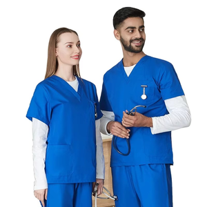 Hot Selling Fashionable Short Sleeve V-Neck Nurse Working <b>Clothes</b> Nursing Uniform <b>Scrubs</b> Uniform Tops for Men and Women - Product Image 6
