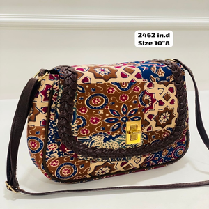 Bolso Bandolera de Lujo con Estampado Étnico Vintage, Correa Trenzada, Cierre Magnético, Hecho a Mano, Bolso de Hombro de Moda para Mujer - Product Image 1