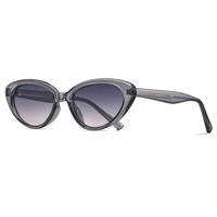Lunettes de soleil œil de chat pour femmes en gros, protection UV400, monture grise classique, verres dégradés violets, personnalisables OEM, lunettes de mode, faible MOQ