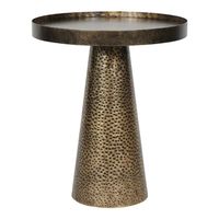 Table d'appoint en métal artistique dotée d'une structure élégante pour les intérieurs contemporains, placement au chevet et accentuation fonctionnelle