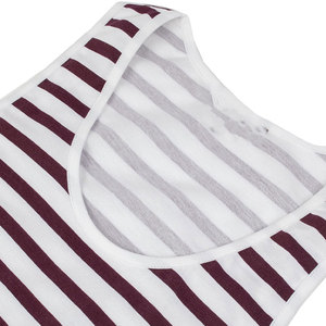 Débardeur rayé pour homme, col rond, décontracté, en coton tricoté, sans manches, motif rayé blanc et bordeaux, débardeurs pour homme - Product Image 2