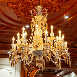 Lámpara de Araña de Cristal K9 de Lujo, Estilo María Teresa Dorada, para Decoración de Vestíbulo de Hotel, Luces Colgantes Grandes - Product Image 2