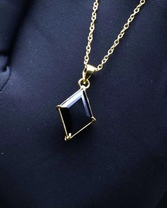 Collar con Colgante de Turmalina Negra en Forma de Cometa, Cadena Chapada en Oro y Plata, Cristal Curativo, Protección, Piedra Energética, Joyería, Regalo - Product Image 4