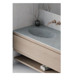 Lavabo de Baño Rectangular de Mármol para Encimera, Mueble de Madera, Diseño Moderno, Acabado Dorado, con Escurridor - Product Image 5