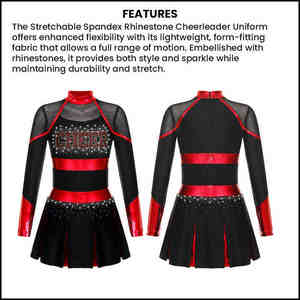 Uniformes de Animadoras con Diseño Personalizado Sublimado, Diseño de Rayo, Accesorios para Animadoras Adultas, Ropa de Práctica para Animadoras - Product Image 4