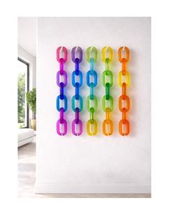 Décoration murale en chaînes de résine pour projets personnalisés, chaînes entrelacées faites à la main, décoration murale pour la maison, taille moyenne et grande - Product Image 1